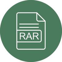 RAR File Format Line Multi Circle Icon vector