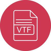 VTF archivo formato línea multi circulo icono vector