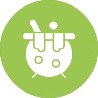 Cauldron Glyph Multi Circle Icon vector
