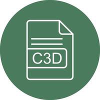 c3d archivo formato línea multi circulo icono vector