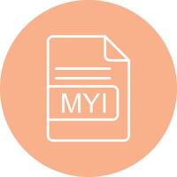 MYI File Format Line Multi Circle Icon vector