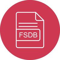 FSDB File Format Line Multi Circle Icon vector