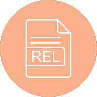 REL File Format Line Multi Circle Icon vector