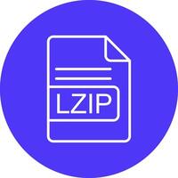 lzip archivo formato línea multi circulo icono vector