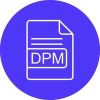 dpm archivo formato línea multi circulo icono vector