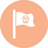 Pirate Flag Glyph Multi Circle Icon vector