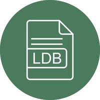 ldb archivo formato línea multi circulo icono vector