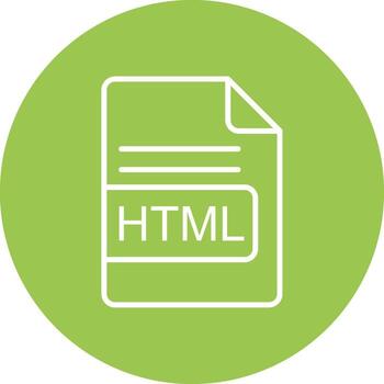 HTML File Format Line Multi Circle Icon vector