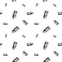 Metallic chrome bullets pattern. Seamless background design. vector