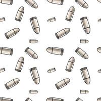 Metallic bullets illustration. Seamless pattern background for shooting or army concept. vector