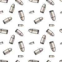 Metallic bullets illustration. Seamless pattern background for shooting or army concept. vector