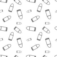 Line art bullets pattern. Black and white seamless background. vector