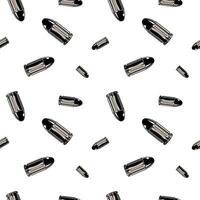 Metallic chrome bullets pattern. Repeated seamless background texture. vector