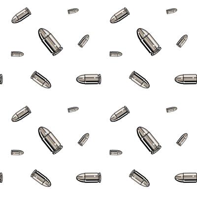 Metallic chrome bullets pattern. Seamless background design.