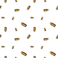 Repeated bullets, gold ammunition seamless pattern background. vector