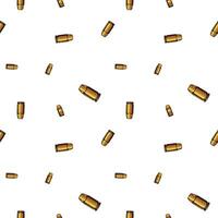 Repeated bullets, gold ammunition seamless pattern background. vector