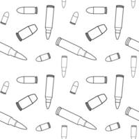 Line art bullets pattern. Black and white seamless background. vector