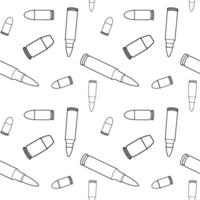 Line art bullets pattern. Black and white seamless background. vector