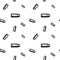 black and white seamless pattern with bullet ammo. vector