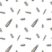 Metallic chrome bullets pattern. Seamless background design. vector