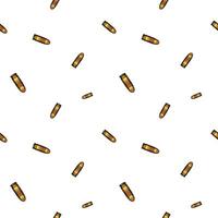 Repeated bullets, gold ammunition seamless pattern background. vector