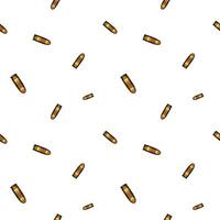 Repeated bullets, gold ammunition seamless pattern background. vector