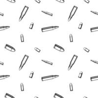 Repeated bullets ammo. Black and white seamless pattern background. vector