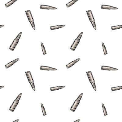 Metallic chrome bullets pattern. Seamless background design.