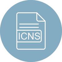 ICNS File Format Line Multi Circle Icon vector