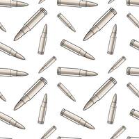 Metallic bullets illustration. Seamless pattern background for shooting or army concept. vector