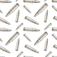 Metallic bullets illustration. Seamless pattern background for shooting or army concept. vector