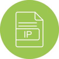 IP File Format Line Multi Circle Icon vector