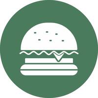 hamburguesa rápido comida glifo multi circulo icono vector