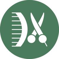 Barbershop Glyph Multi Circle Icon vector