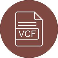 vcf archivo formato línea multi circulo icono vector