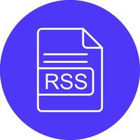 RSS File Format Line Multi Circle Icon vector