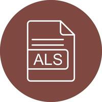 ALS File Format Line Multi Circle Icon vector