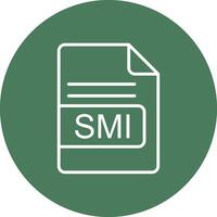 smi archivo formato línea multi circulo icono vector