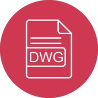 DWG File Format Line Multi Circle Icon vector