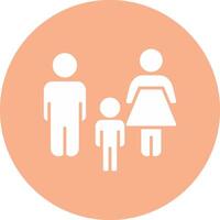 familia glifo multi circulo icono vector