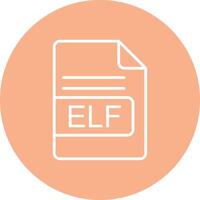 ELF File Format Line Multi Circle Icon vector