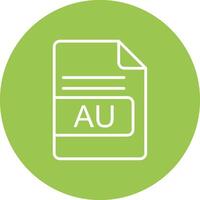 AU File Format Line Multi Circle Icon vector