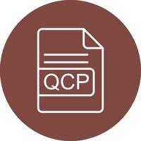 qcp archivo formato línea multi circulo icono vector