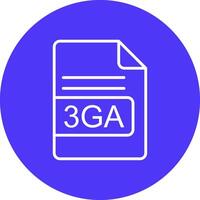 3GA File Format Line Multi Circle Icon vector