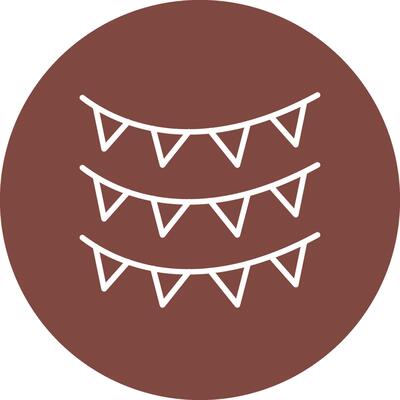 Bunting Line Multi Circle Icon