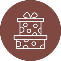 Gift Line Multi Circle Icon vector