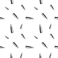 black and white seamless pattern with bullet ammo. vector