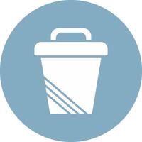 Trash Can Glyph Multi Circle Icon vector