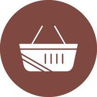 Shopping Basket Glyph Multi Circle Icon vector