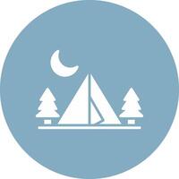 Camping Zone Glyph Multi Circle Icon vector